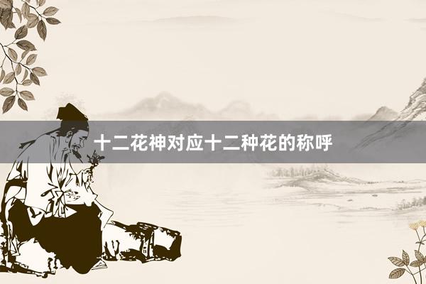 十二花神对应十二种花的称呼